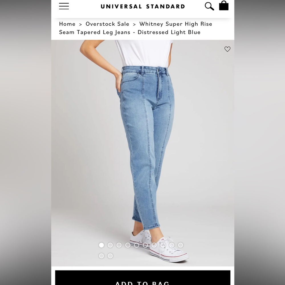 Whitney Super High Rise
Seam Tapered Leg Jeans - Distressed Light Blue